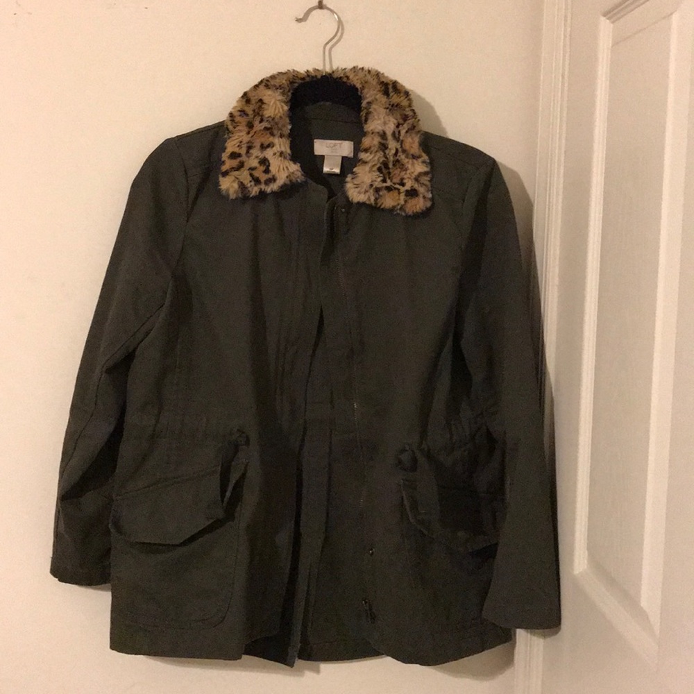 LOFT Leopard Collar Coat